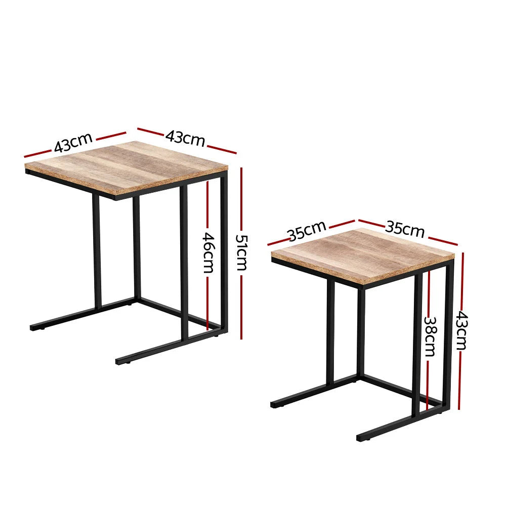 Table with coffee nesting tables rustic