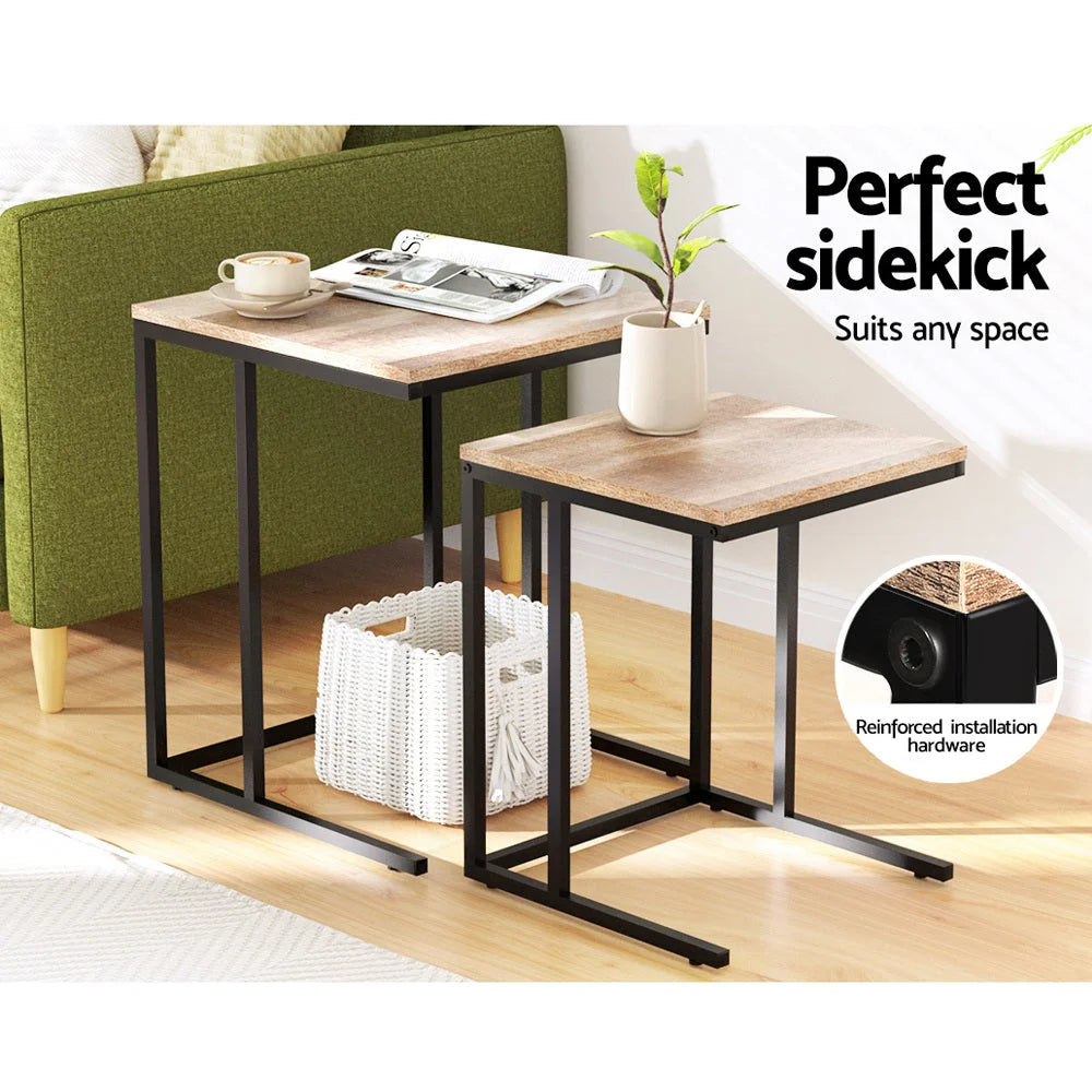 Table with coffee nesting tables rustic vintage