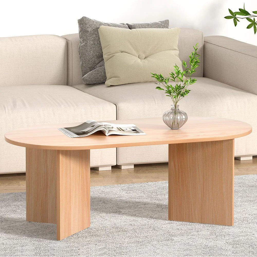 Wooden 110cm table with coffee oval pine alva