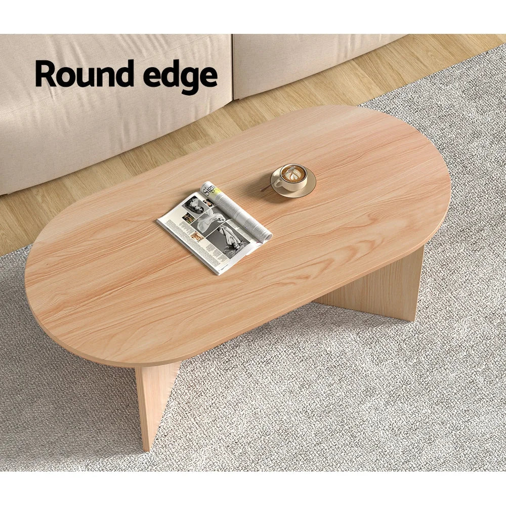 Table with coffee oval pine alva particle