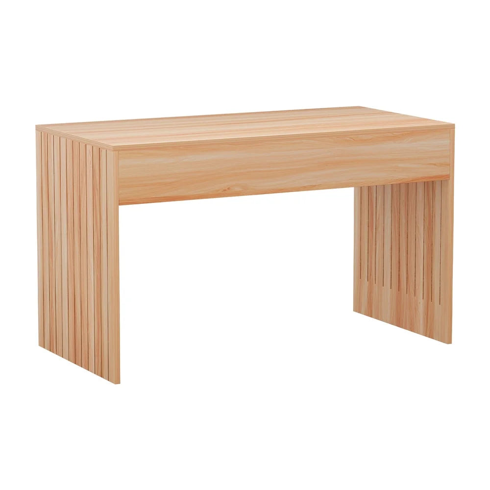 Timber 100cm coffee table with rectangular top and side panels