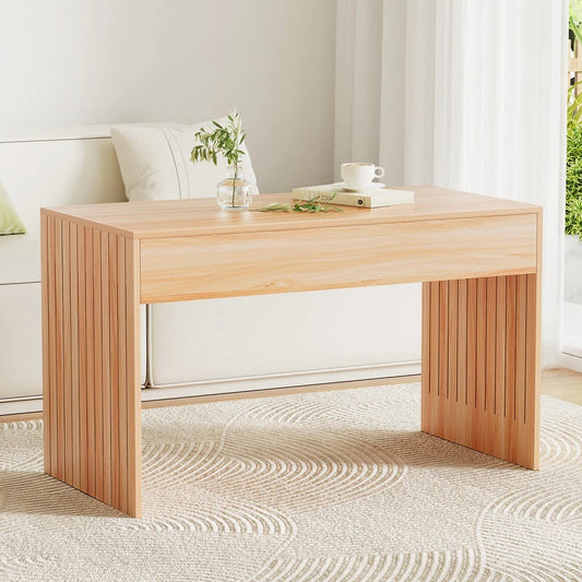 Coffee Table Rectangle Fluted Side - 100CM - Furniture