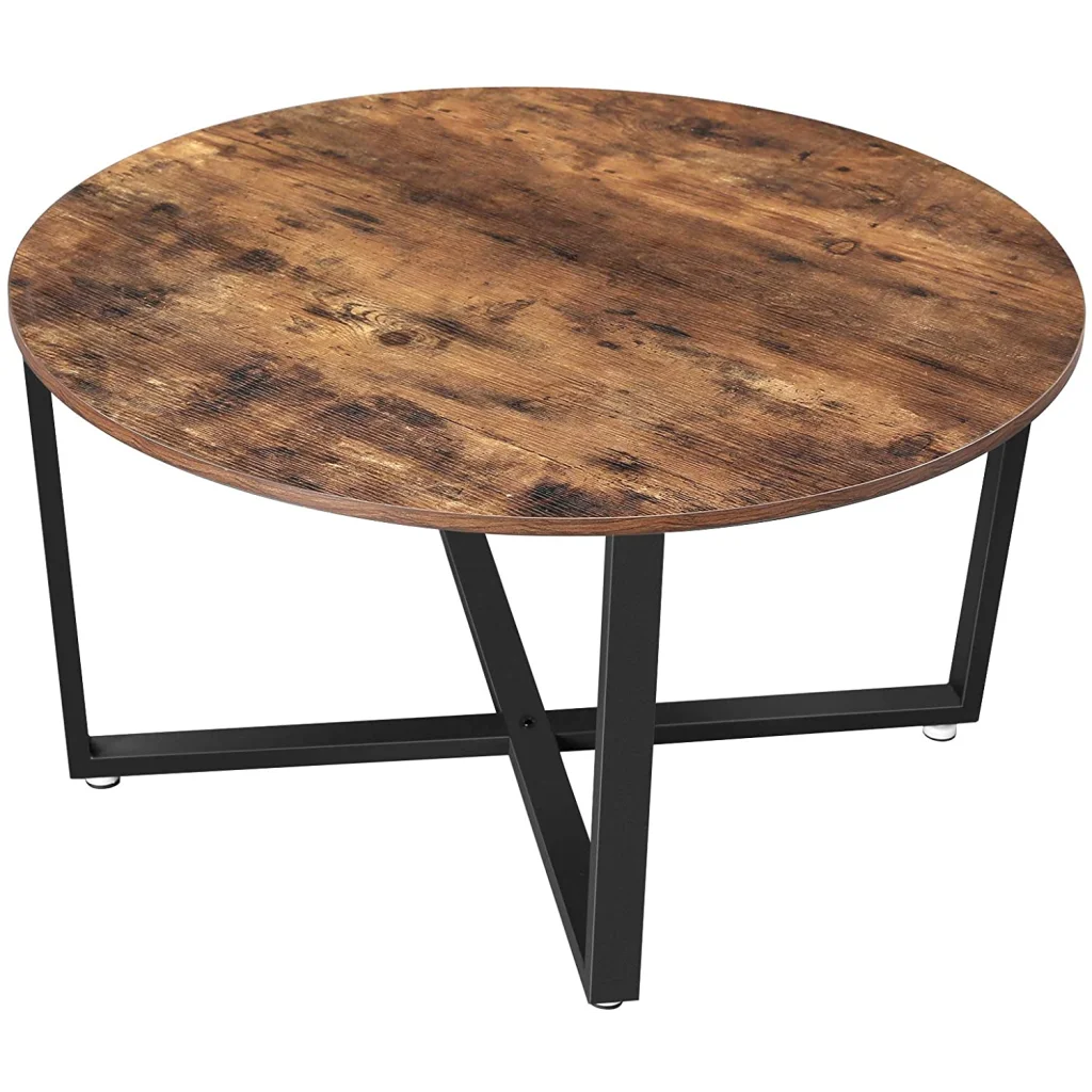 Coffee Table Round Rustic Brown & Black