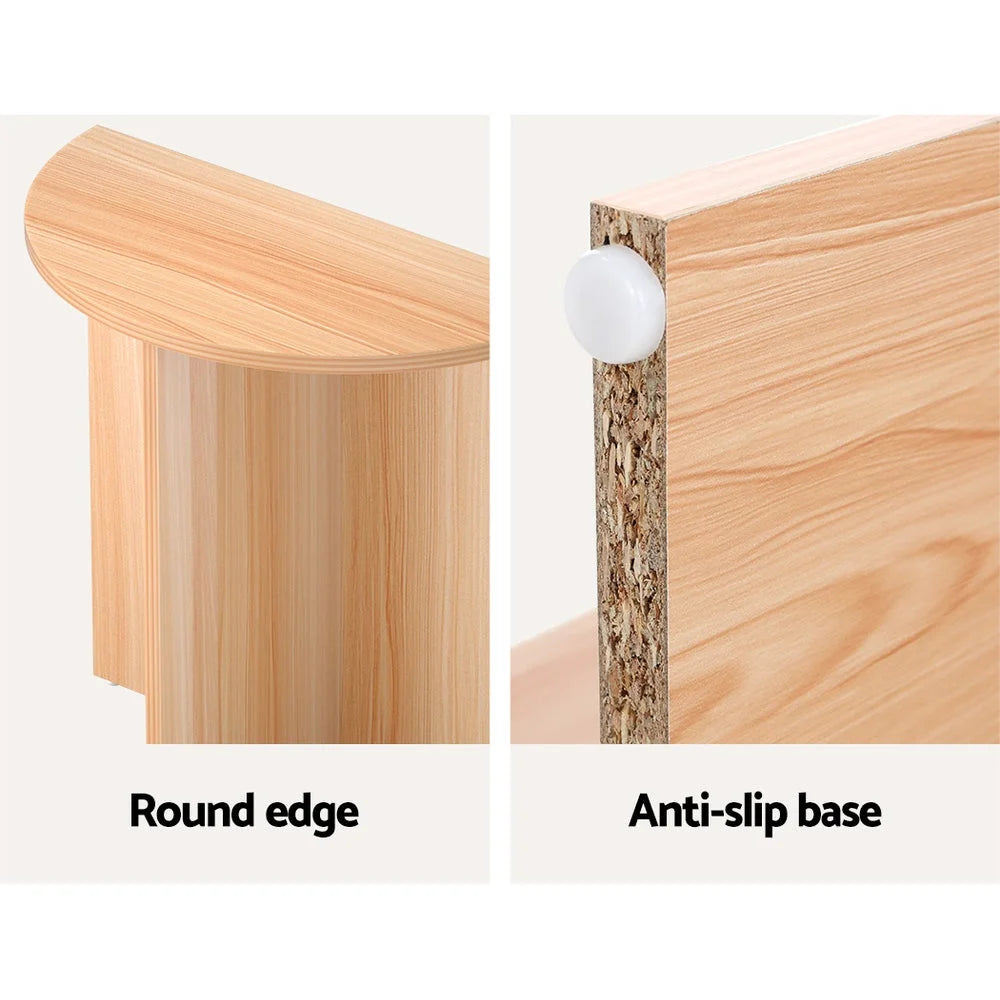 Wooden 48cm coffee table with round tabletop and stable pedestal base