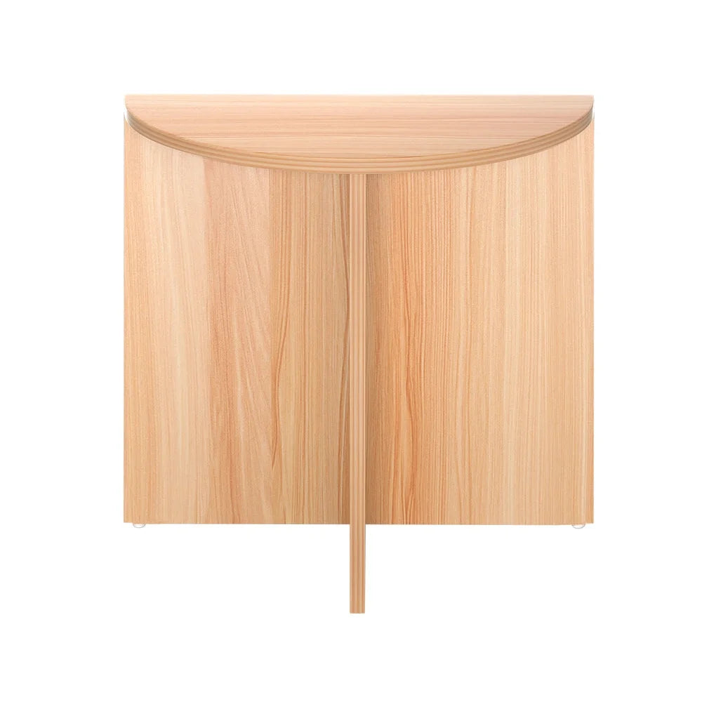Wooden 48cm coffee table with glass top and living room shelf