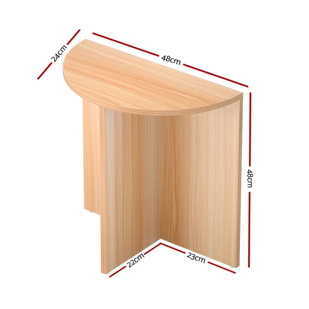 Wooden 48cm coffee table with timber table top and angled legs