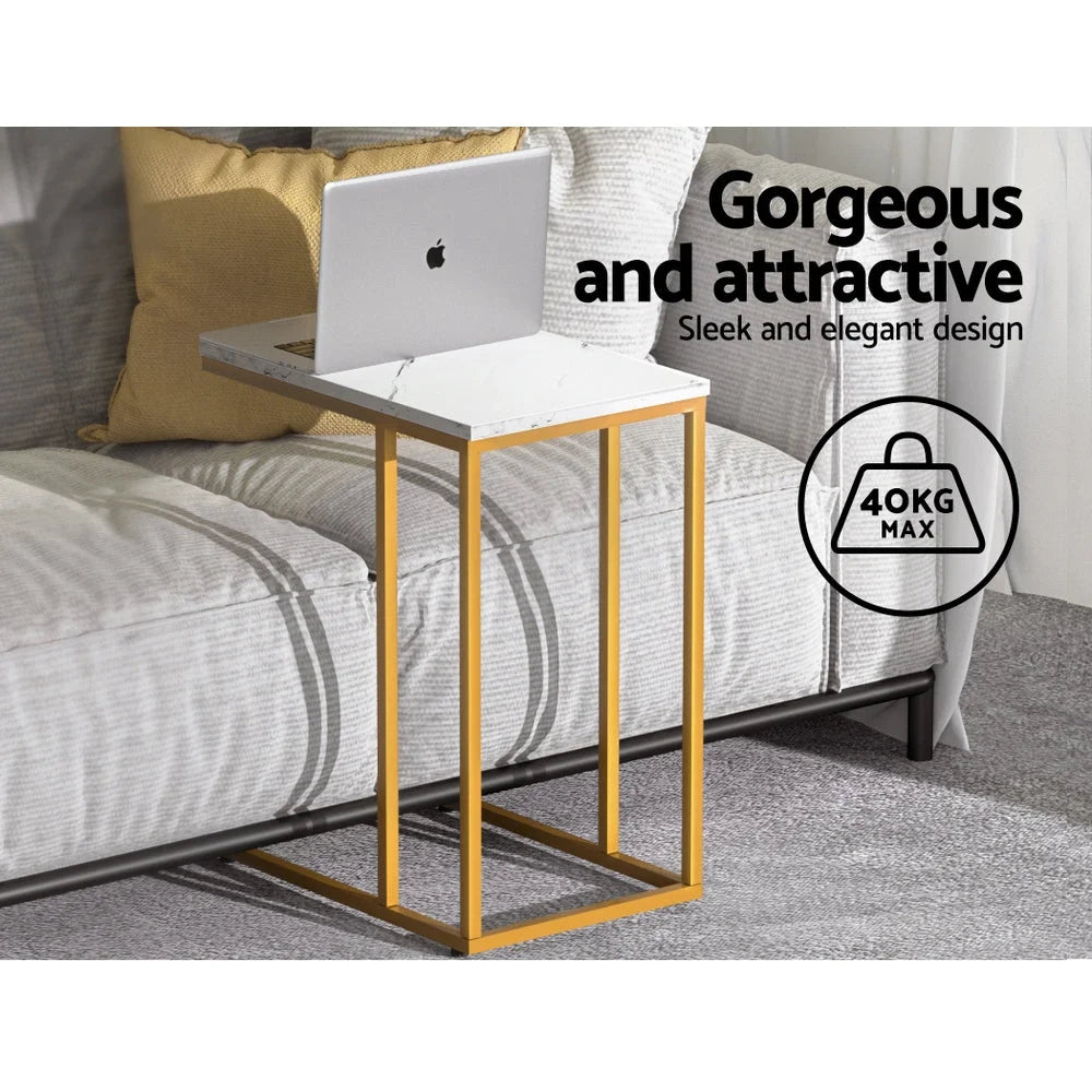 Coffee Table Side Table Marble Effect - Emma
