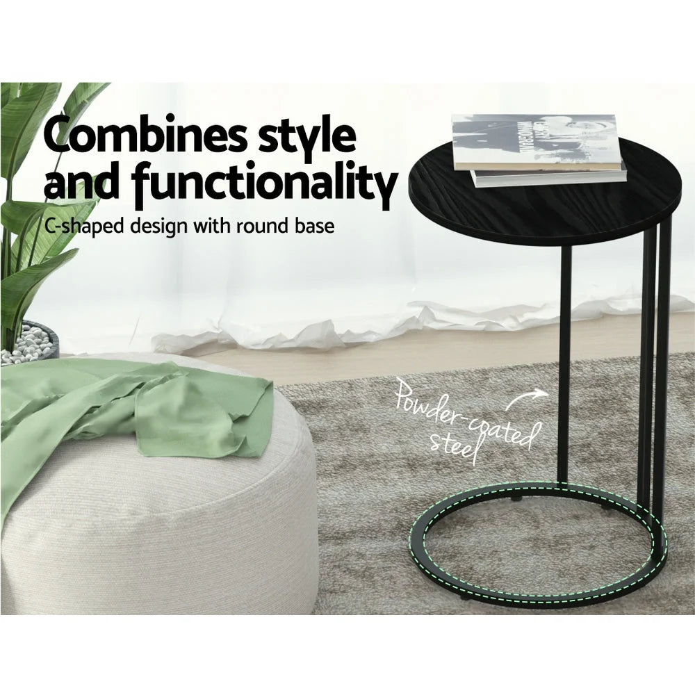 Coffee Table Side Table Round - Black Martha