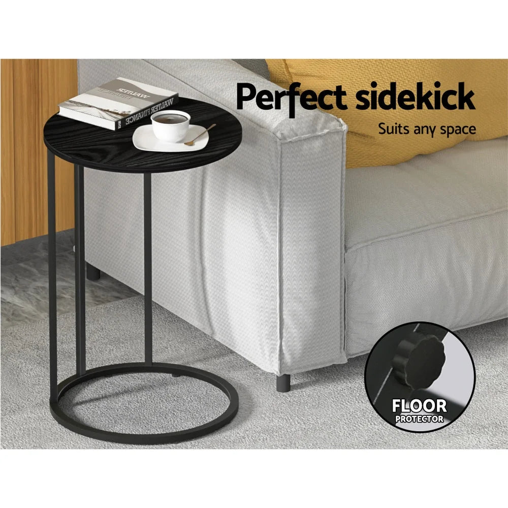 Coffee Table Side Table Round - Black Martha