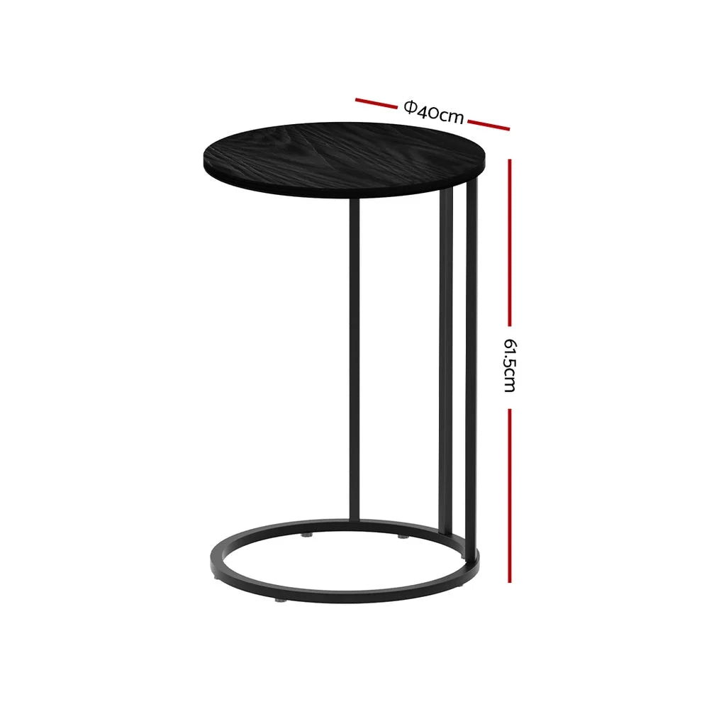 Coffee Table Side Table Round - Black Martha