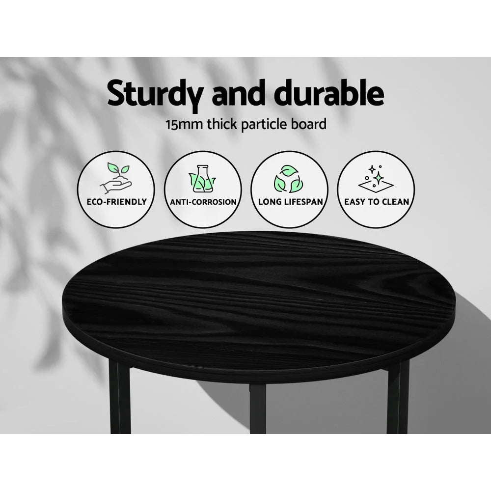 Coffee Table Side Table Round - Black Martha