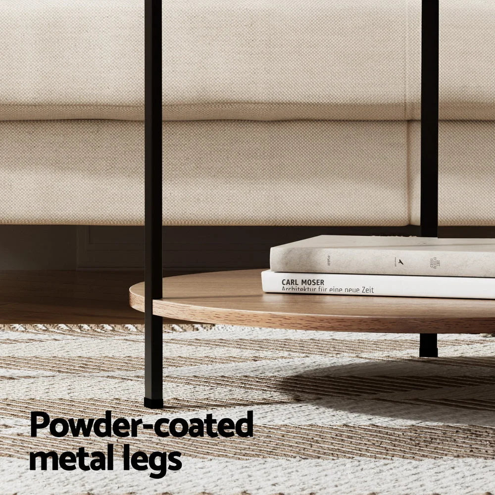 Coffee Table Side Table Round - White CEDRIC