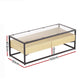 Coffee Table with 2 Drawers Glass Tabletop - Pine