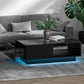 Coffee Table with LED Lights High Gloss Storage