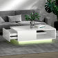 White table with coffee led lights high
