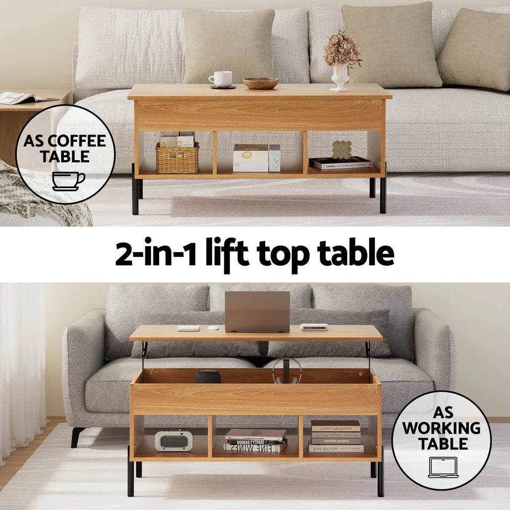 Coffee Table with Lift-Top - Oak - Furniture