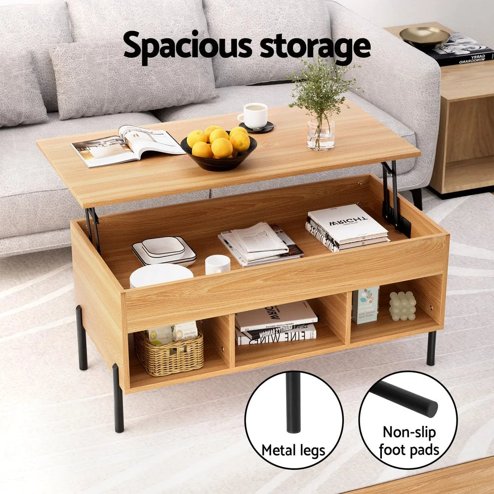 Coffee Table with Lift-Top - Oak - Furniture