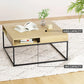 Coffee Table with Storage Shelf and Metal Frame - Furniture