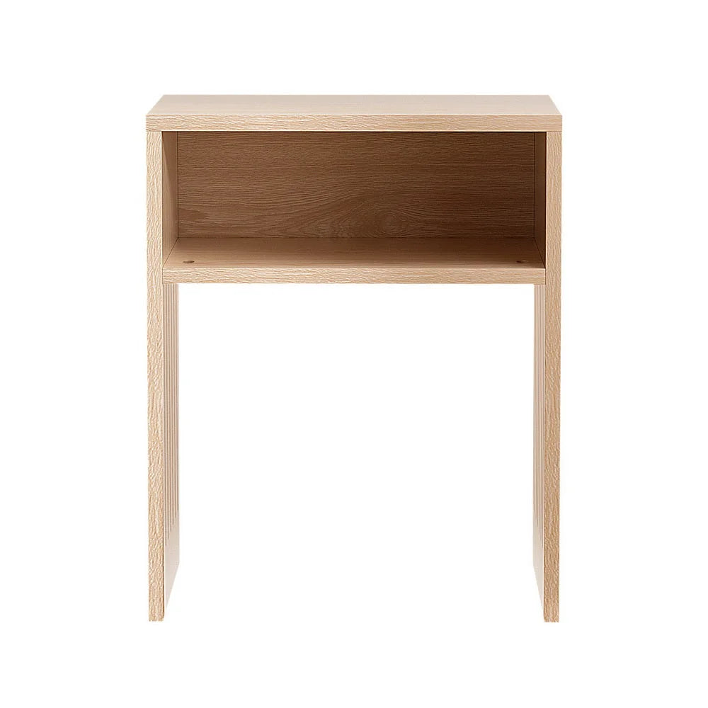 Coffee Table with Storage Shelf Fluted Side - Pine