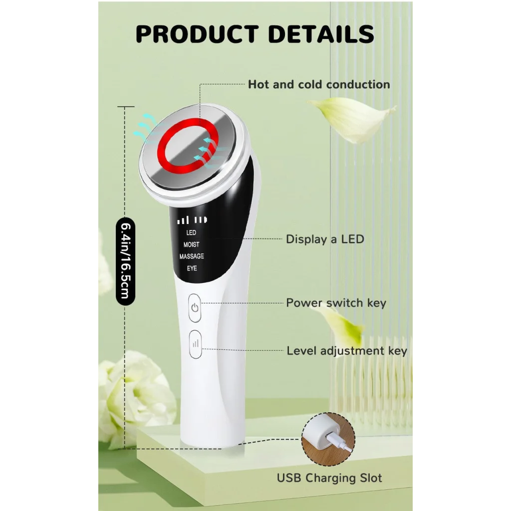 Cold Photon LED Light Therapy Facial Massager - EMS Hot