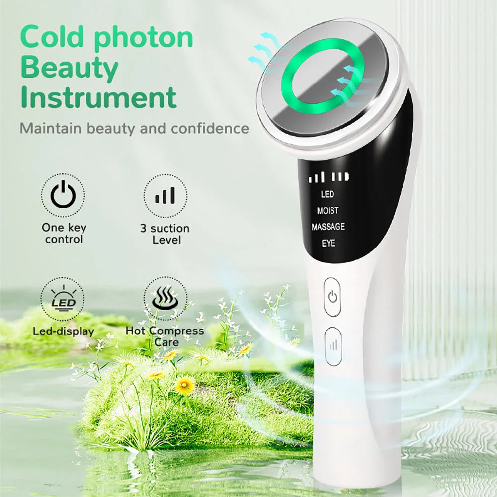 Cold Photon LED Light Therapy Facial Massager - EMS Hot