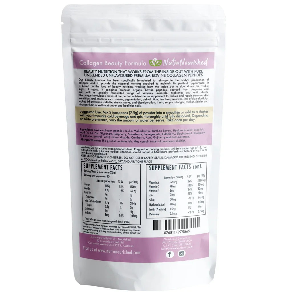 Collagen Beauty Formula Unflavoured - 225g - Health &