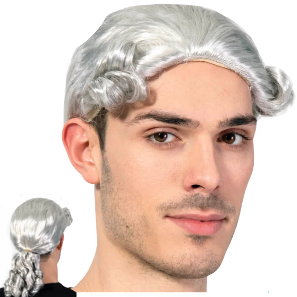 Colonial Wig Judge White Costume Halloween Party Fancy