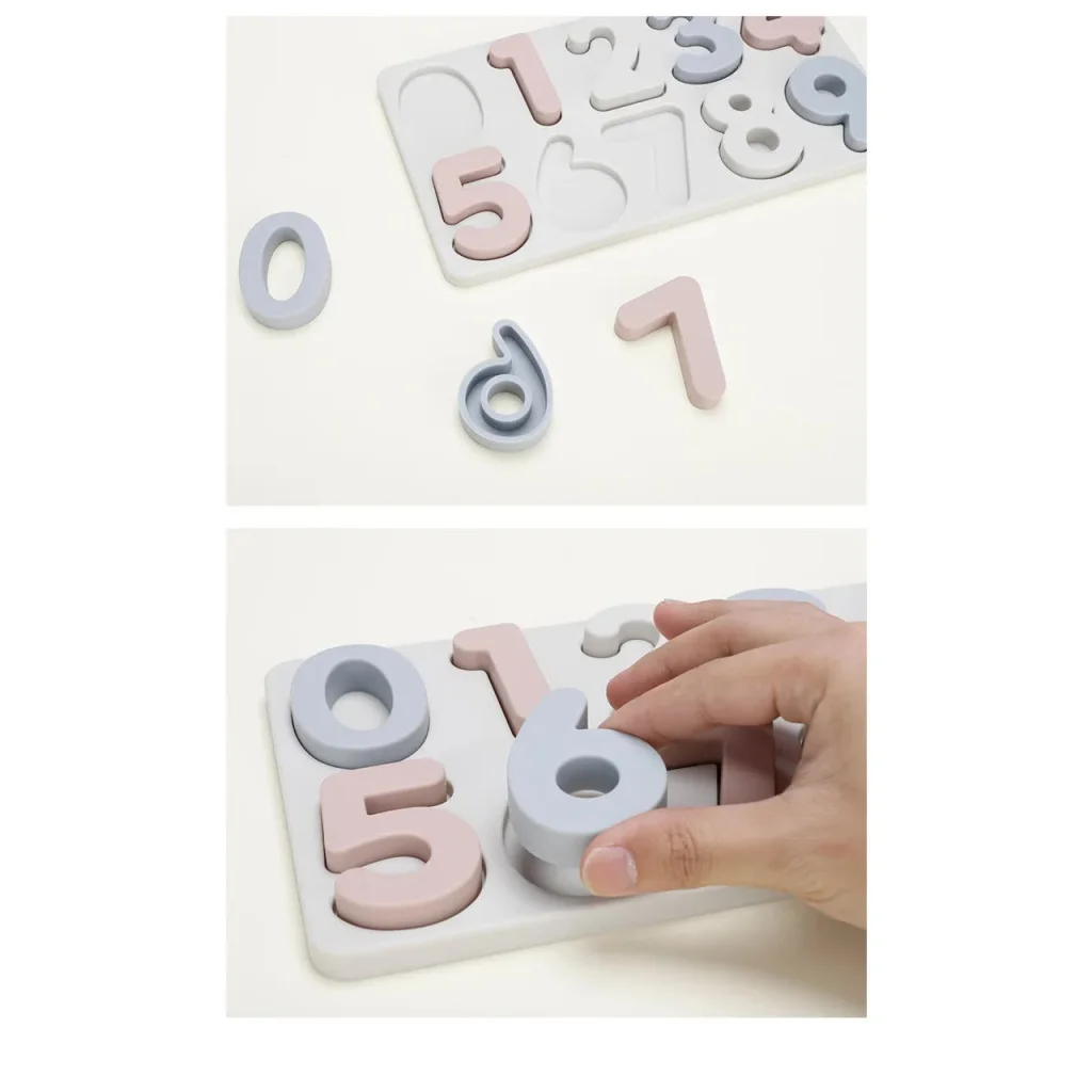 Colorful Silicone Early Learning Number Puzzle Board
