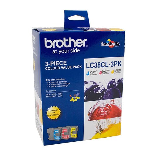 Colour Value Pack Brother LC-38 - 1x Cyan 1x Magenta 1x