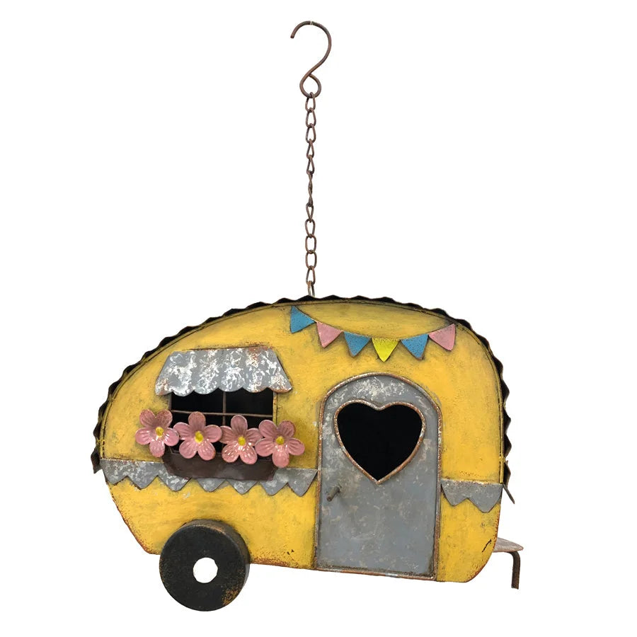 Colourful Caravan Hanging Birdhouse 30cm - Home & Garden >