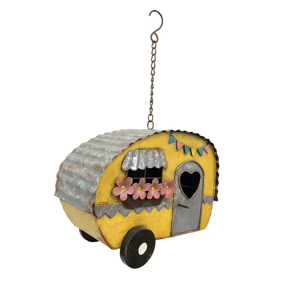 Colourful Caravan Hanging Birdhouse 30cm - Home & Garden >