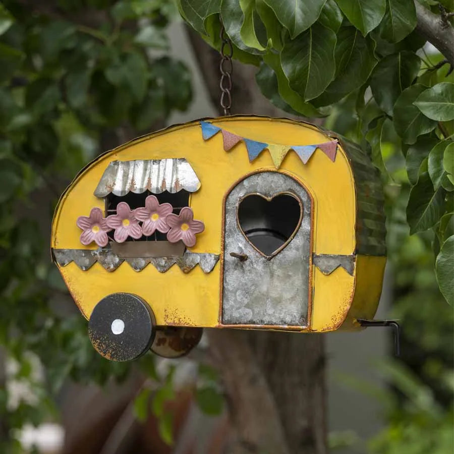 Colourful Caravan Hanging Birdhouse 30cm - Home & Garden >