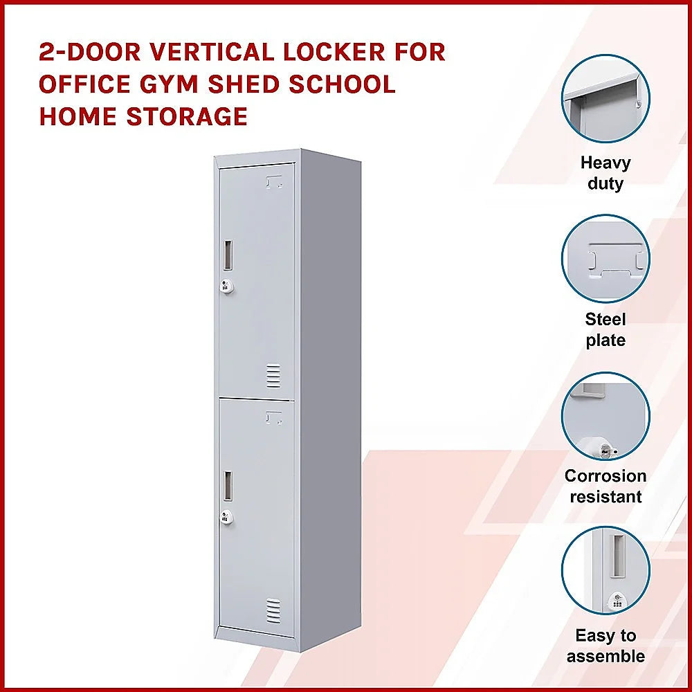 Combination Lock 3-Digit 2-Door Vertical Locker for Office