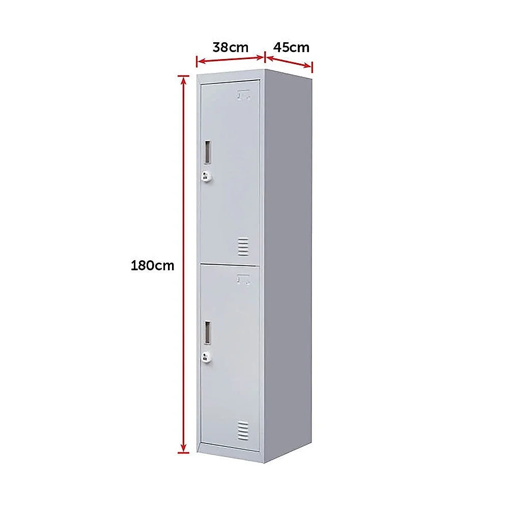 Combination Lock 3-Digit 2-Door Vertical Locker for Office