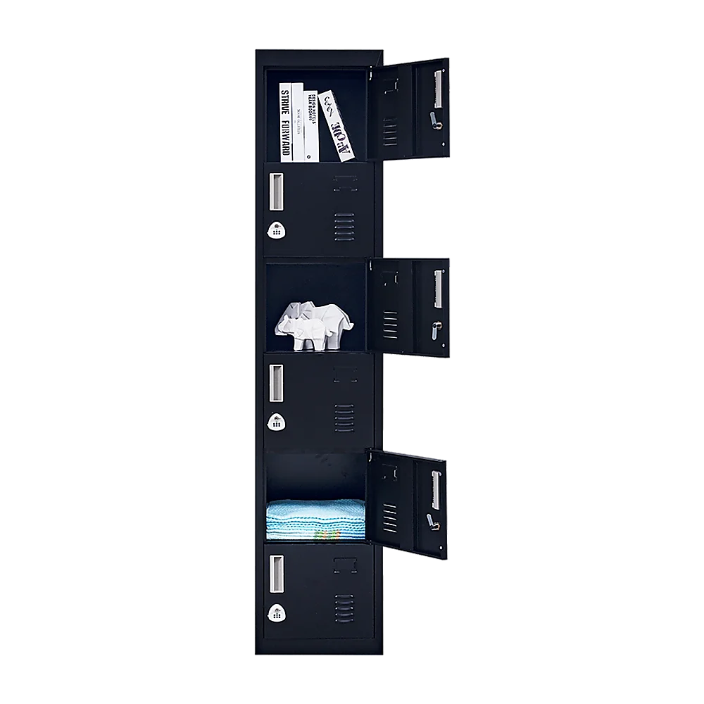 Combination Lock 3-Digit 6-Door Locker for Office Gym Shed