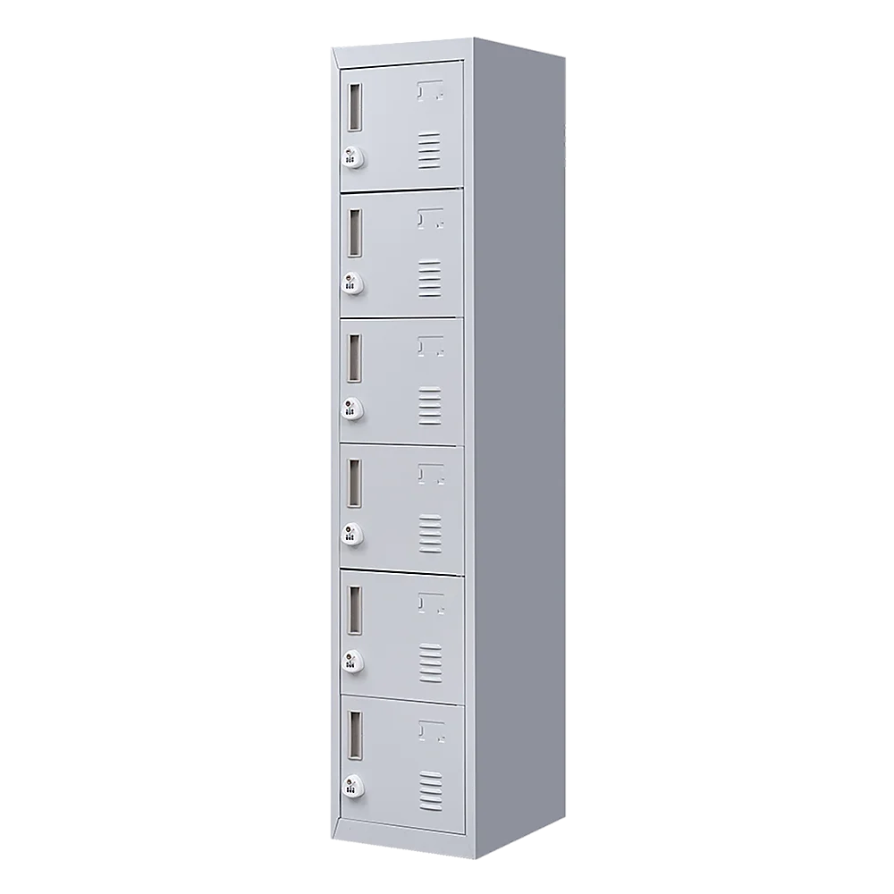 Combination Lock 3-Digit 6-Door Locker for Office Gym Shed