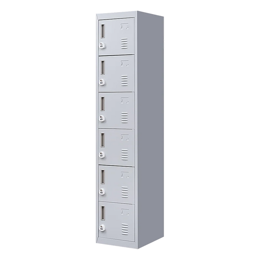 Combination Lock 3-Digit 6-Door Locker for Office Gym Shed
