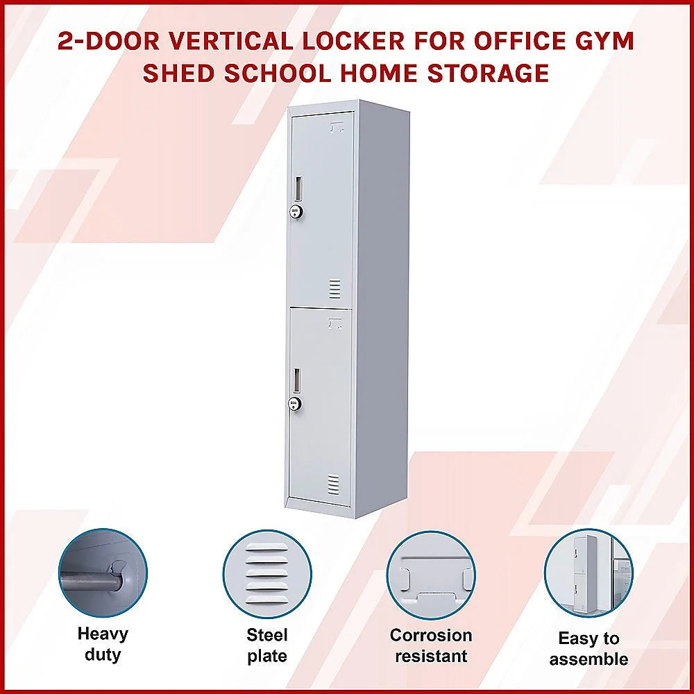 Combination Lock 4-Digit 2-Door Vertical Locker for Office