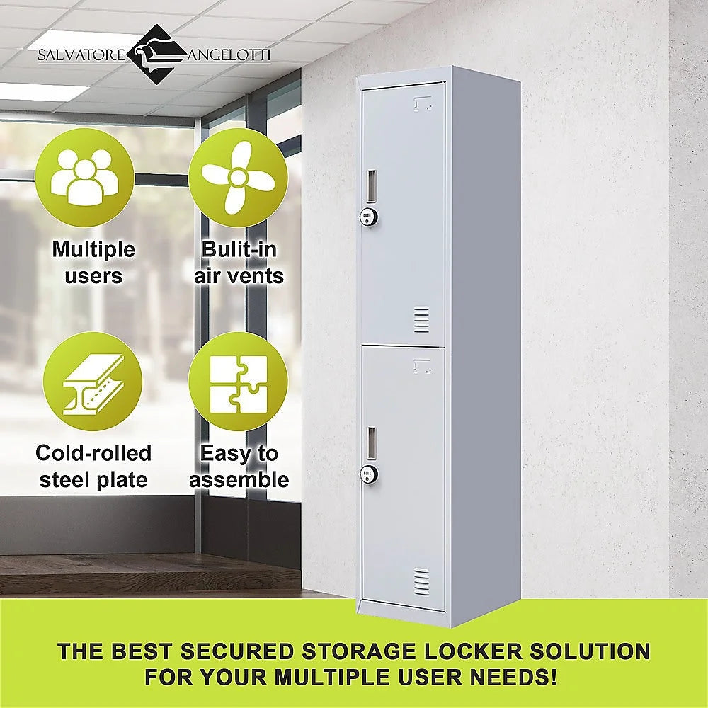 Combination Lock 4-Digit 2-Door Vertical Locker for Office