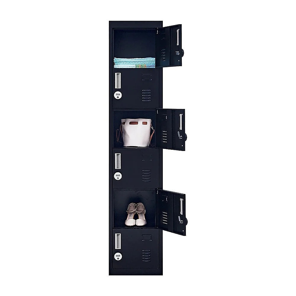 Combination Lock 4-Digit 6-Door Locker for Office Gym Shed