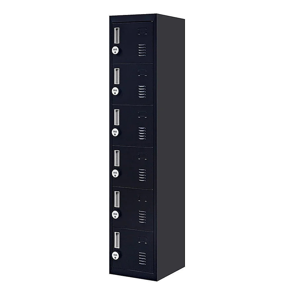 Combination Lock 4-Digit 6-Door Locker for Office Gym Shed