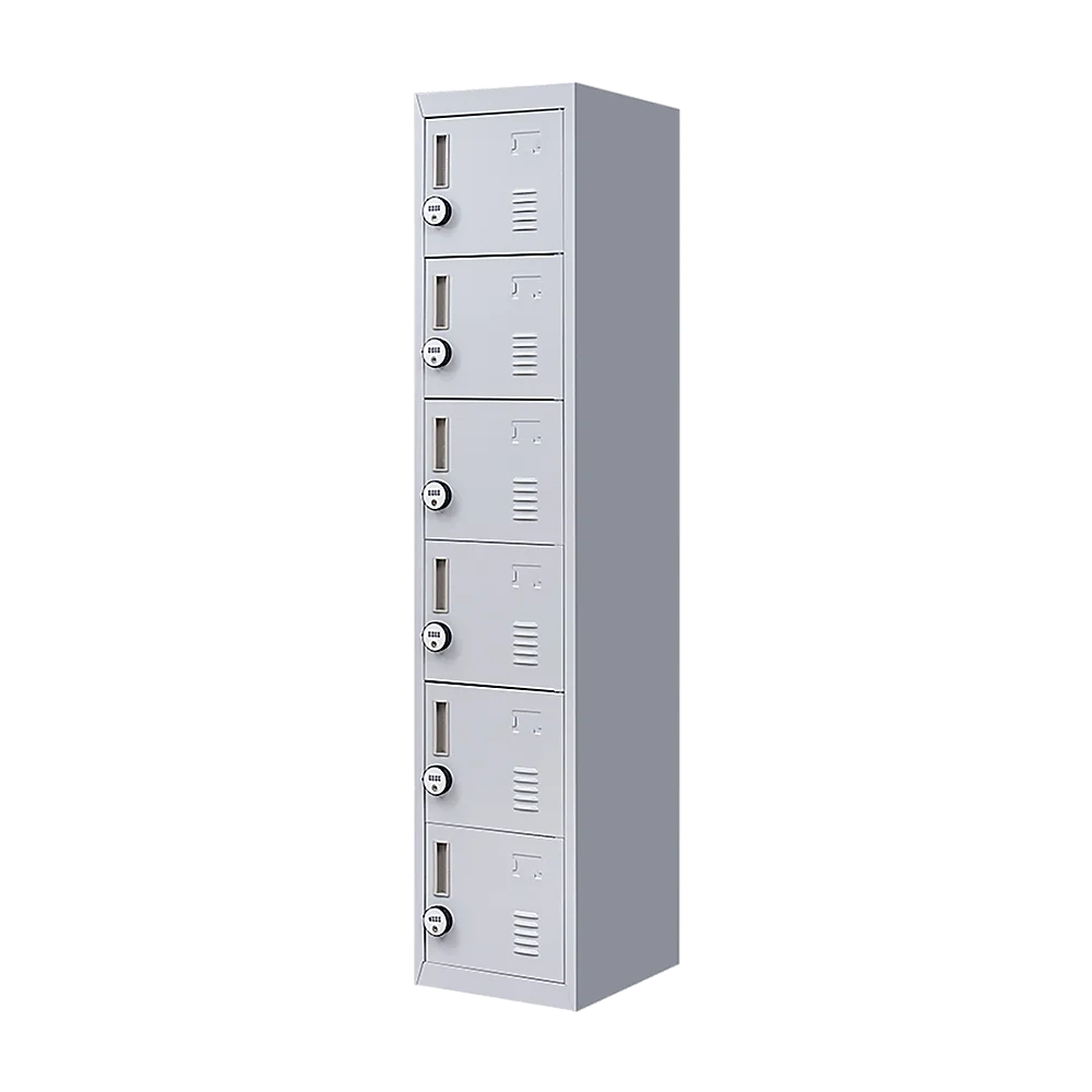 Combination Lock 4-Digit 6-Door Locker for Office Gym Shed