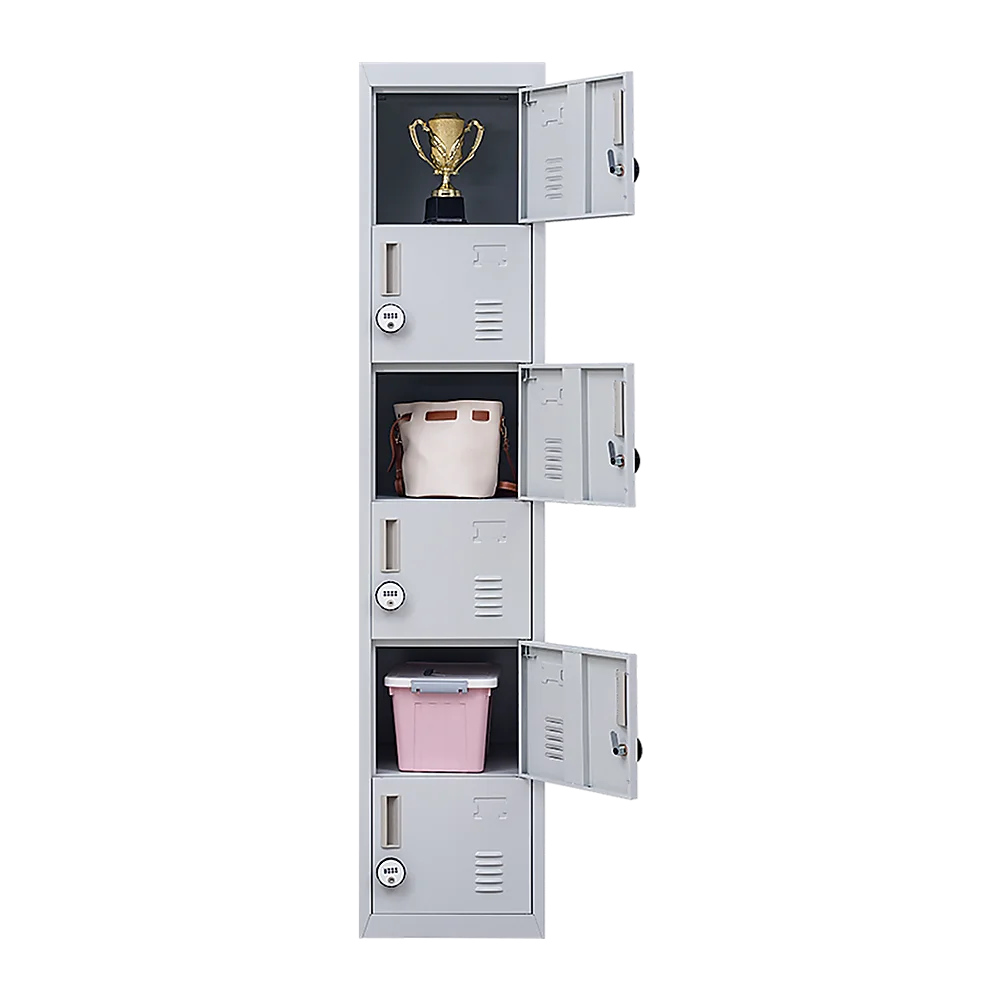 Combination Lock 4-Digit 6-Door Locker for Office Gym Shed