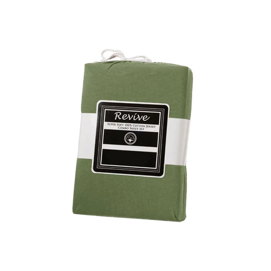 Combo Set King Revive 100% Cotton Jersey - Olive - Home &
