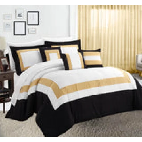 Comforter and Sheets Set 10 Piece Queen Gold - Home & Garden