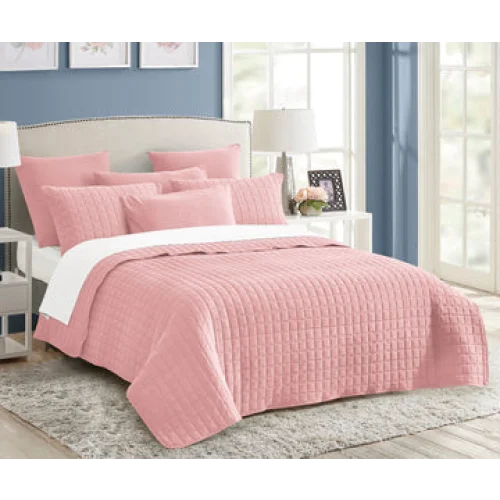 Comforter Set 7 Piece Vintage Stone Wash King Nude Pink