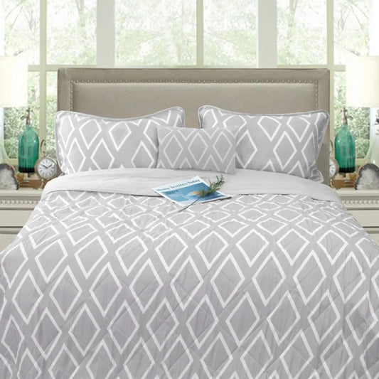 Comforter Set Ramesses Alena Silver 4 Pcs Ultrasonic