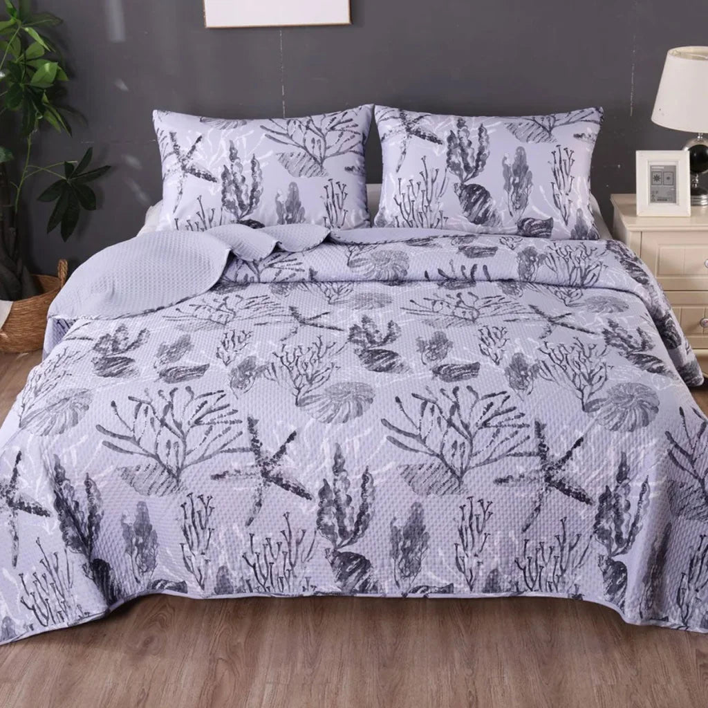 Comforter Set Ramesses Coast Grey 3PCS Bamboo Blend