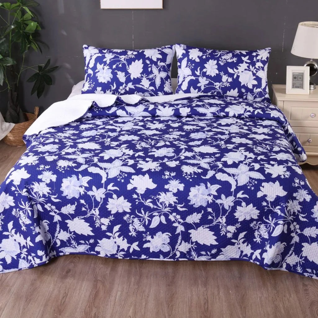 Comforter Set Ramesses Spring Blue 3PCS Bamboo Blend