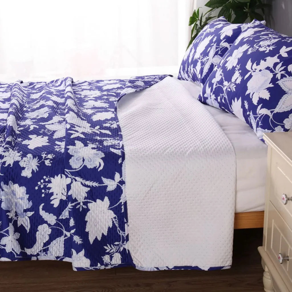Comforter Set Ramesses Spring Blue 3PCS Bamboo Blend